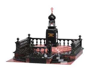 Элитный мемориальный комплекс из красного и чёрного гранита с часовней