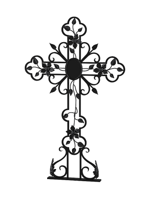 Кованый крест на могилу, артикул C-CMT-00001