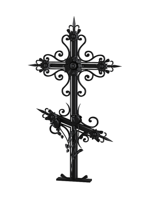 Кованый крест на могилу, артикул C-CMT-00004