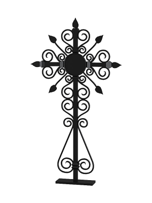 Кованый крест на могилу, артикул C-CMT-00008